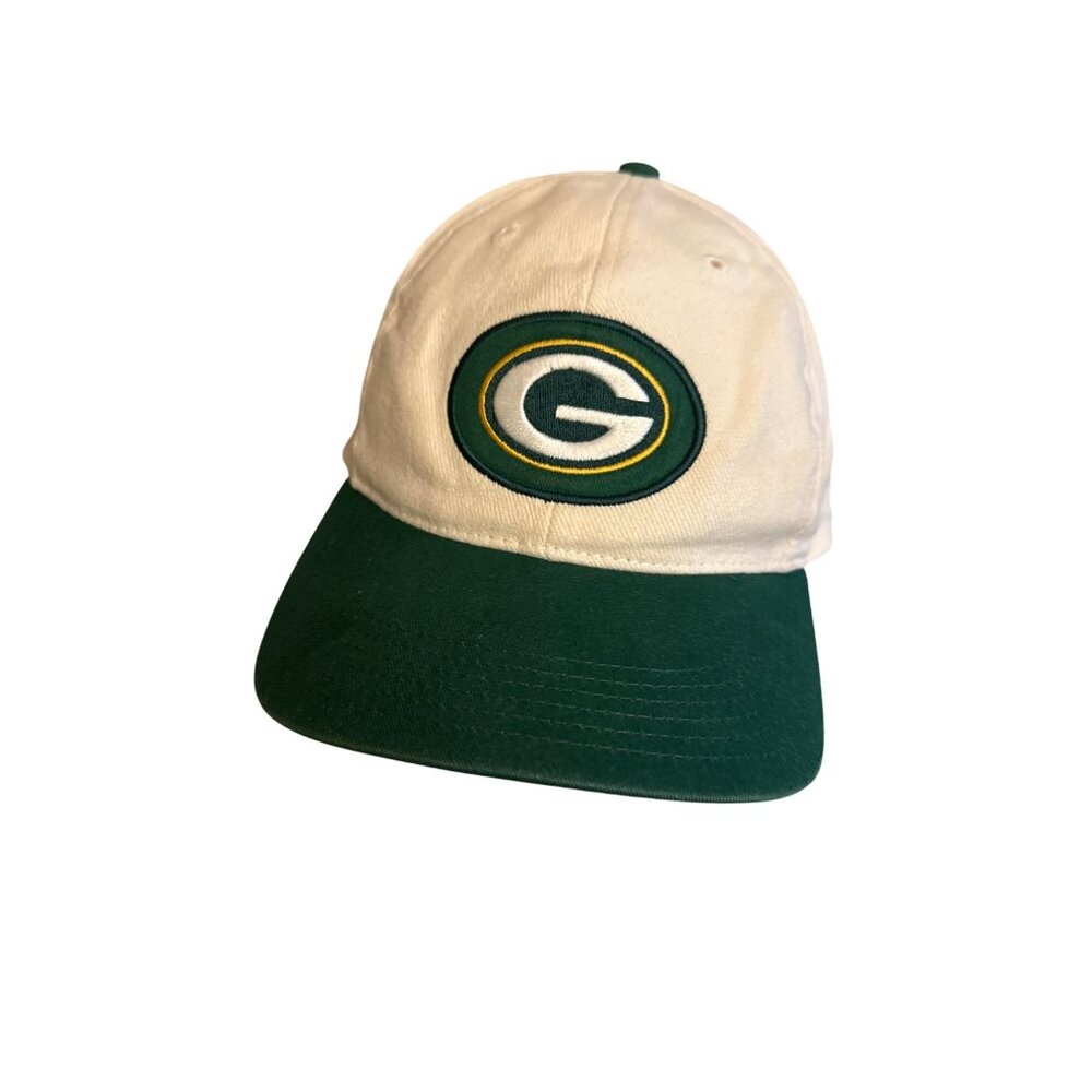 Vintage 80s Green Bay Packers Wisconsin Sport Adjustable Hat White/Green NFL